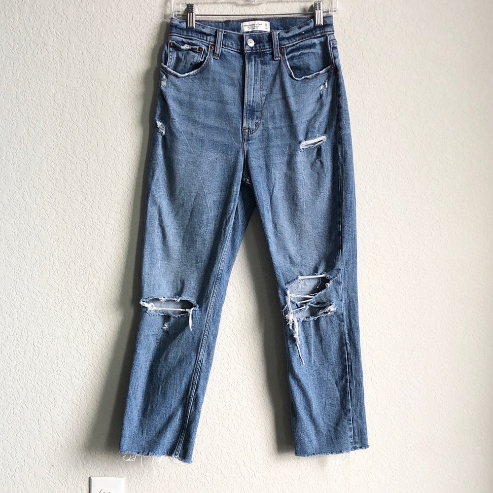 Abercrombie and Fitch Curve Love Ankle Straight Ultra High Rise Jeans
